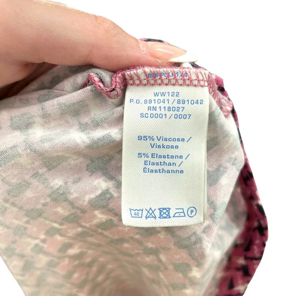 Boden‎ Silvia Long Sleeve A-line Faux Tie Wrap Dress Pink Size US 12R - Picture 9 of 9